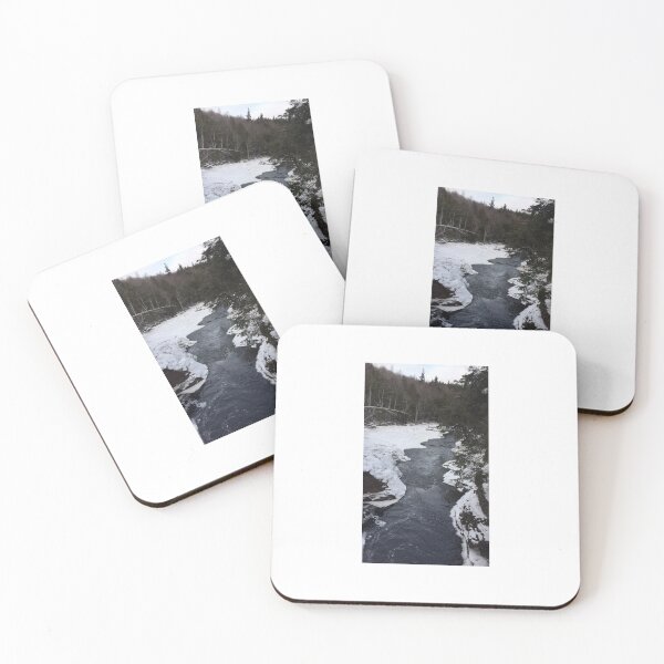 Item preview, Winter Stream Flowing Through Snowy Forest designed and sold by marinab56.
