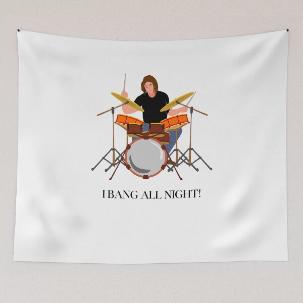 Item preview, Drummers bang all night.  designed and sold by NicMacTees.