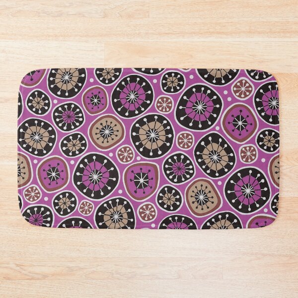 Item preview, Pink Tan and Black Hand Drawn Mid Century Geometric Pattern designed and sold by schorrnuff.