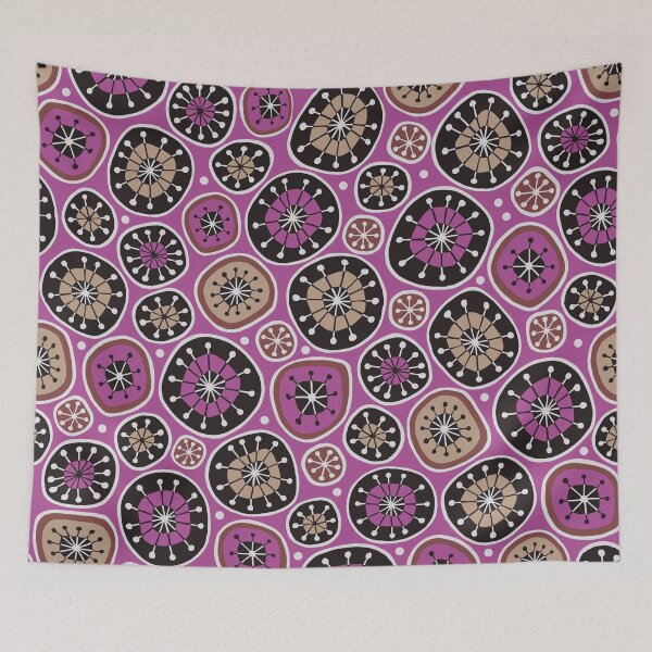 Item preview, Pink Tan and Black Hand Drawn Mid Century Geometric Pattern designed and sold by schorrnuff.
