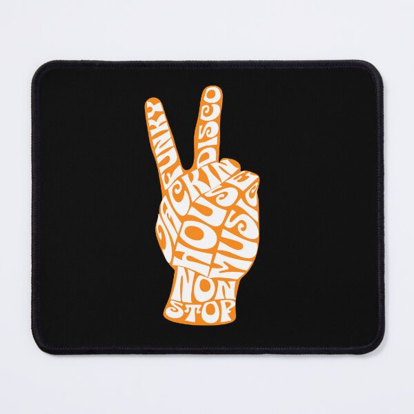 Item preview, JACKIN HOUSE - Peace Font Fingers (Black/Orange) designed and sold by Discothreadz.