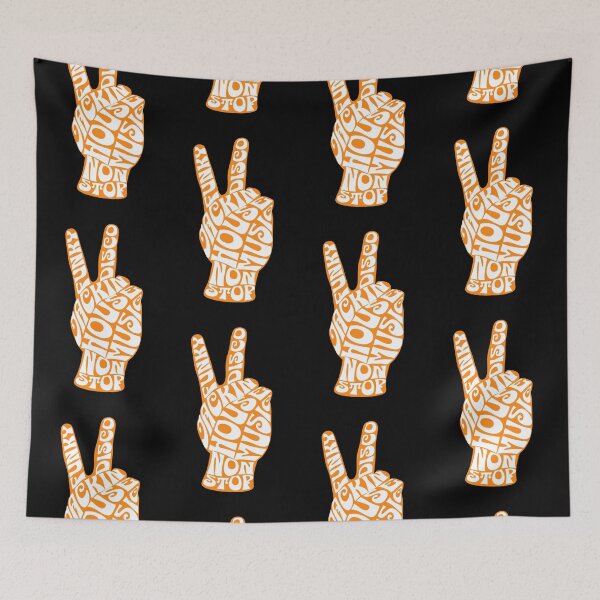 Item preview, JACKIN HOUSE  - Peace Font Fingers (Black/Orange)  designed and sold by Discothreadz.