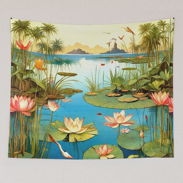 Item preview, Lotus and reeds on still waters. designed and sold by MarilynBaldey7.