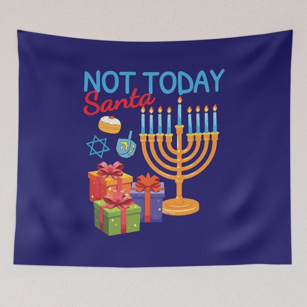 Item preview, Not Today Santa | Funny Hanukkah | Sarcasm | Christmas | Xmas | Chrismukkah | Joke designed and sold by Made by Tamar.