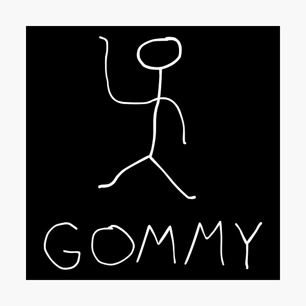 Item preview, gommy (white on black) designed and sold by SushiLiz.