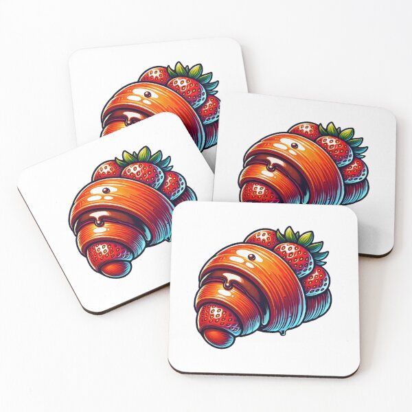 Item preview, Strawberry Croissant with Sweet Drizzle designed and sold by Little Care Studio.
