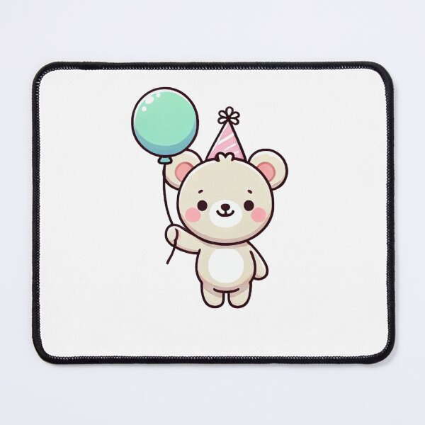 Item preview, Cute Bear with Balloon and Party Hat designed and sold by Little Care Studio.