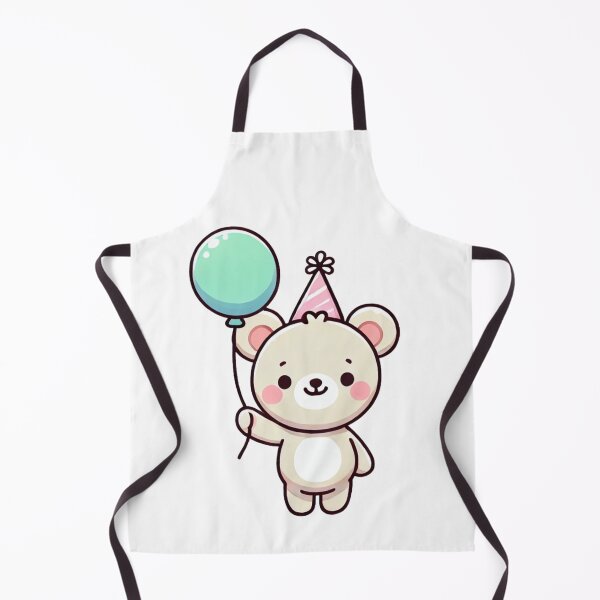 Item preview, Cute Bear with Balloon and Party Hat designed and sold by Little Care Studio.
