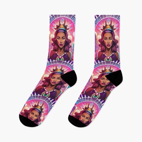 Item preview, Fabulous Woman Pink Cyberpunk Neon Retro Goddess designed and sold by Melan Designs.