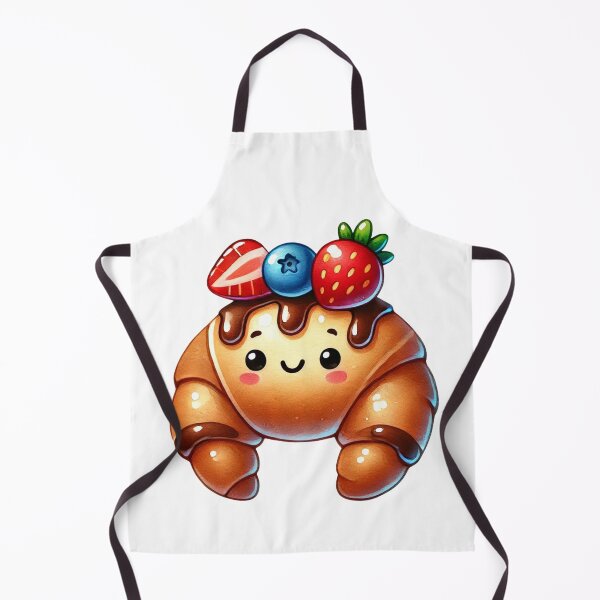 Item preview, Cute Croissant with Berries and Chocolate Drizzle designed and sold by Little Care Studio.