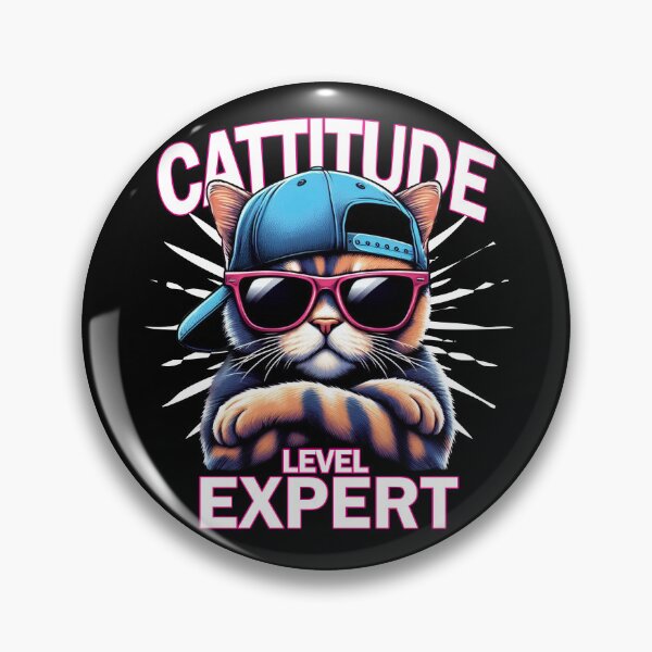 Item preview, Cattitude Level: Expert – Cool Cat Vibes designed and sold by HAFIZ-DP.