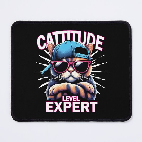 Item preview, Cattitude Level: Expert – Cool Cat Vibes designed and sold by HAFIZ-DP.