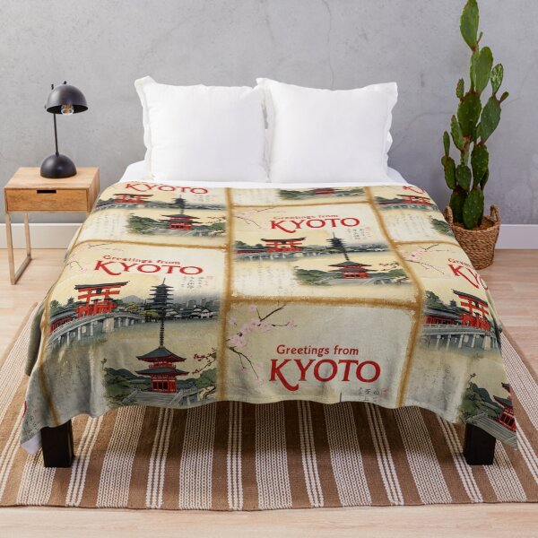 Item preview, Kyoto Japan Vintage Travel Retro Postcard Design designed and sold by TravelPostcardGems.
