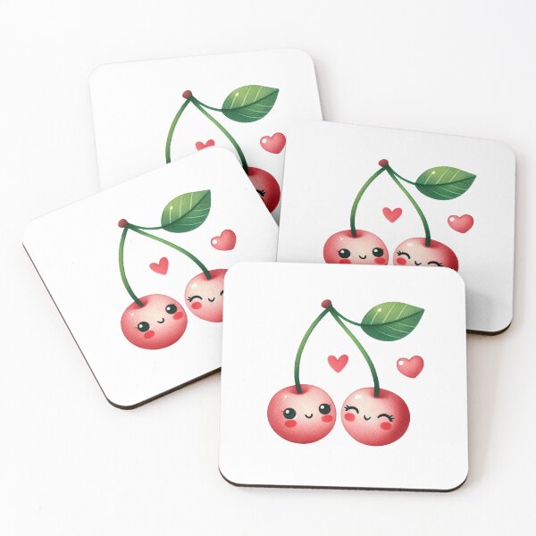 Item preview, Cute Smiling Cherries with Hearts designed and sold by Little Care Studio.
