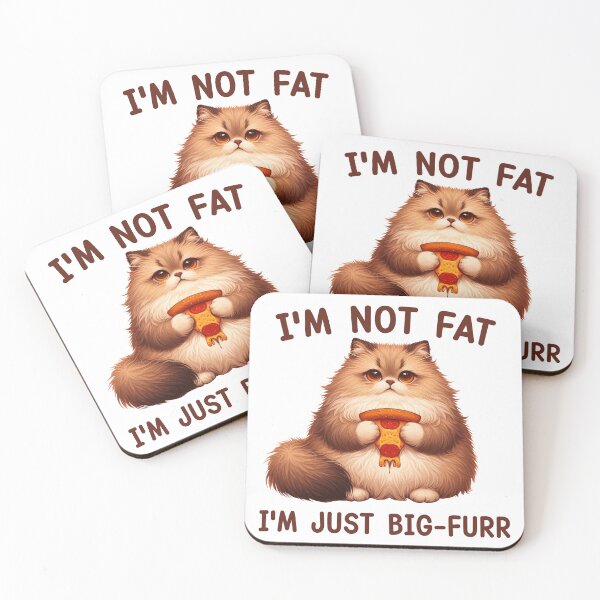 Item preview, I'm Not Fat, I'm Just Big-Furr – Fluffy Cat with Pizza designed and sold by HAFIZ-DP.