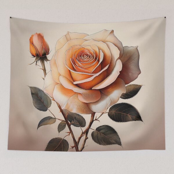 Item preview,  A highly detailed, botanical drawing Design of a rose with delicate shading and soft lighting, evoke designed and sold by HEMRO.