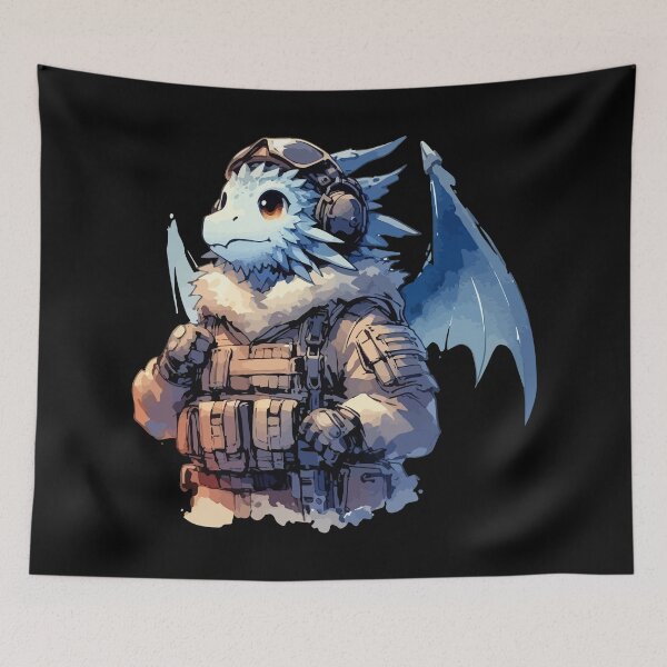 Item preview, Fantasy Dragon Soldier Tactical Gear Watercolor designed and sold by TomFrontierArt.