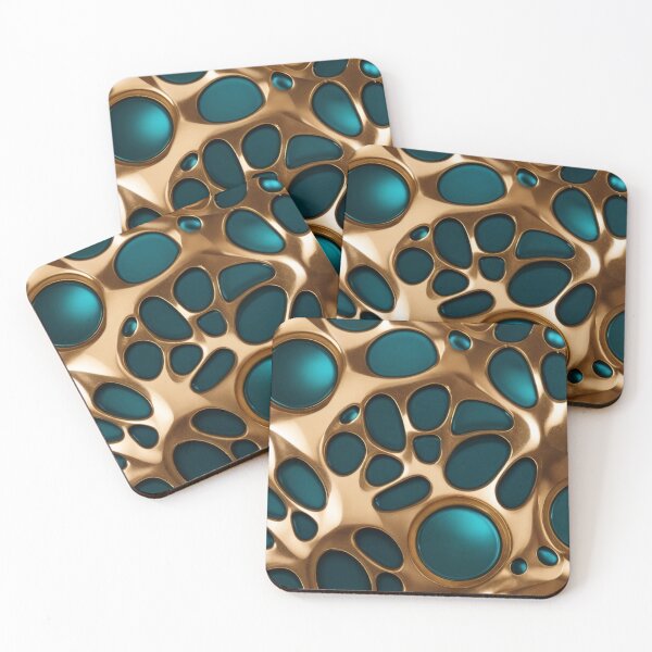 Item preview, Teal and gold chaos designed and sold by Greezey.