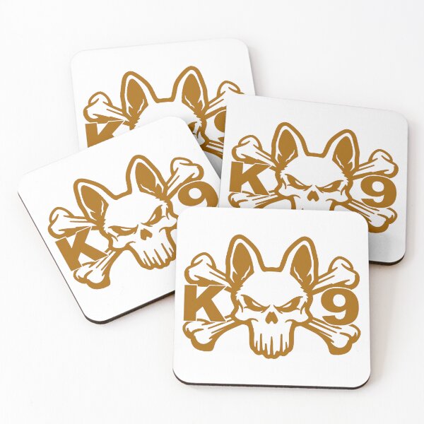 Item preview, K9 Police Dog; Skull; Gold; designed and sold by StickerApe.