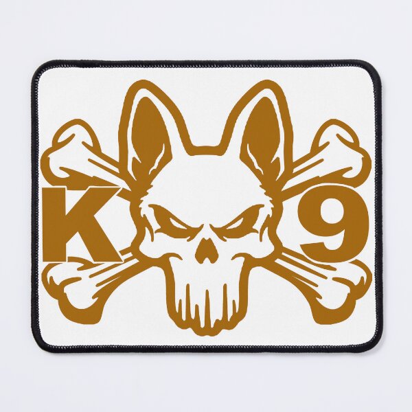 Item preview, K9 Police Dog; Skull; Gold; designed and sold by StickerApe.
