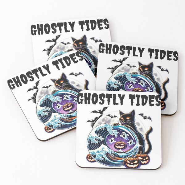 Item preview, The Great Wave Black Cat Pumpkin Ghost Kanagawa designed and sold by JediKittenWars.