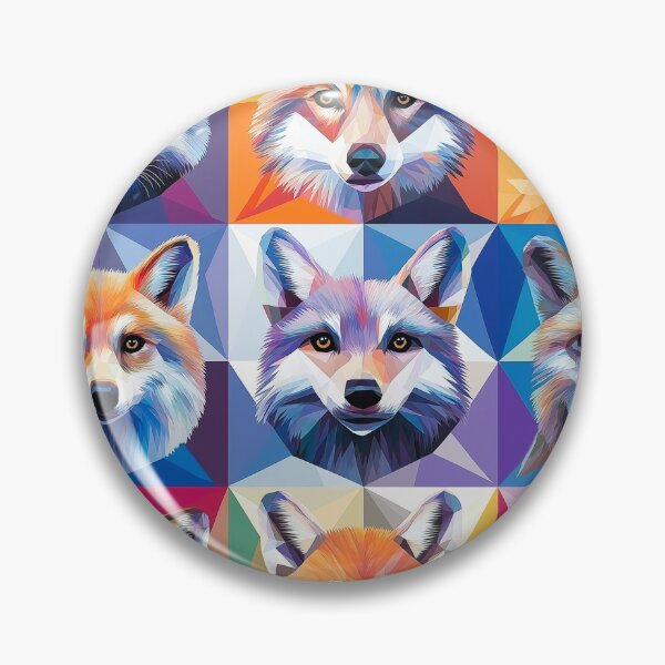 Item preview, foxes and wolves in mosaic of colorful geometric shapes Abstract Style , each with its own unique characteristics. designed and sold by HEMRO.
