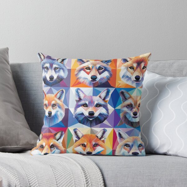 Item preview, foxes and wolves in mosaic of colorful geometric shapes Abstract Style , each with its own unique characteristics. designed and sold by HEMRO.