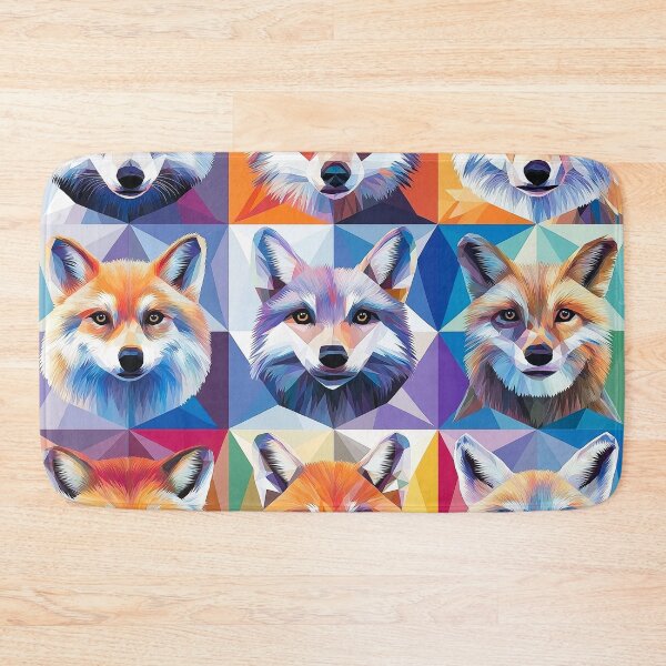 Item preview, foxes and wolves in mosaic of colorful geometric shapes Abstract Style , each with its own unique characteristics. designed and sold by HEMRO.
