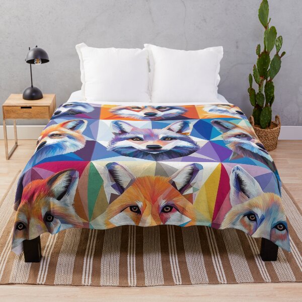 Item preview, foxes and wolves in mosaic of colorful geometric shapes Abstract Style , each with its own unique characteristics. designed and sold by HEMRO.