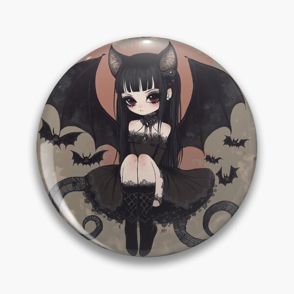 Item preview, Creepy Cute Bat Cat Anime Girl Succubus designed and sold by PitchBlackIcon.