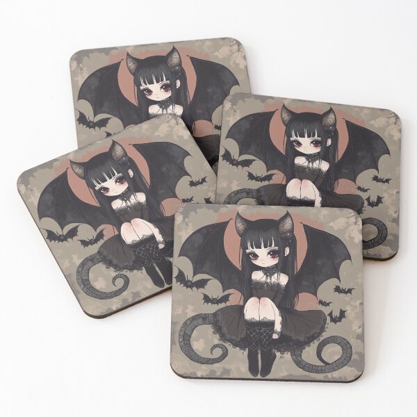 Item preview, Creepy Cute Bat Cat Anime Girl Succubus designed and sold by PitchBlackIcon.