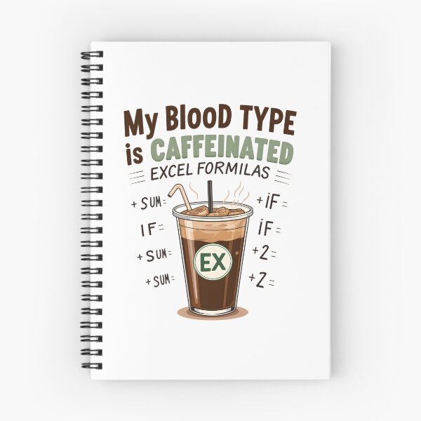 Item preview, My blood type is caffeinated Excel formulas designed and sold by imprezzio.