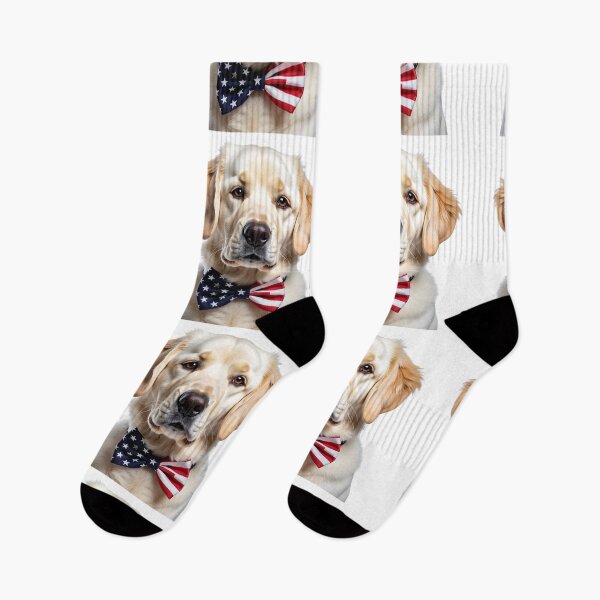 Item preview, Funny cool Kuvasz dog wearing a USA flag bow tie designed and sold by LazyOwlStore.