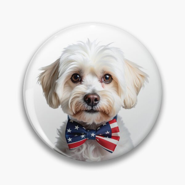 Item preview, Funny cool Maltese dog wearing a USA flag bow tie designed and sold by LazyOwlStore.