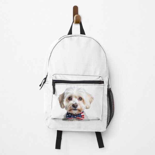 Item preview, Funny cool Maltese dog wearing a USA flag bow tie designed and sold by LazyOwlStore.