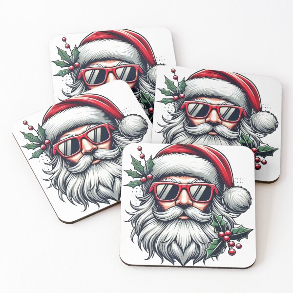 Item preview, Cool Santa with Sunglasses and Holly designed and sold by lubushop1.