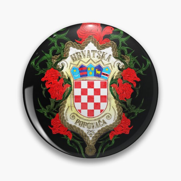 Item preview, Coat Of Arms With Roses And The Name Of The City "Popovača" designed and sold by MC Art Studio.