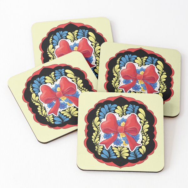 Item preview, Zen Flower Petal Art - Red Bow & Yellow and Blue Flowers designed and sold by SpeakBoldly.
