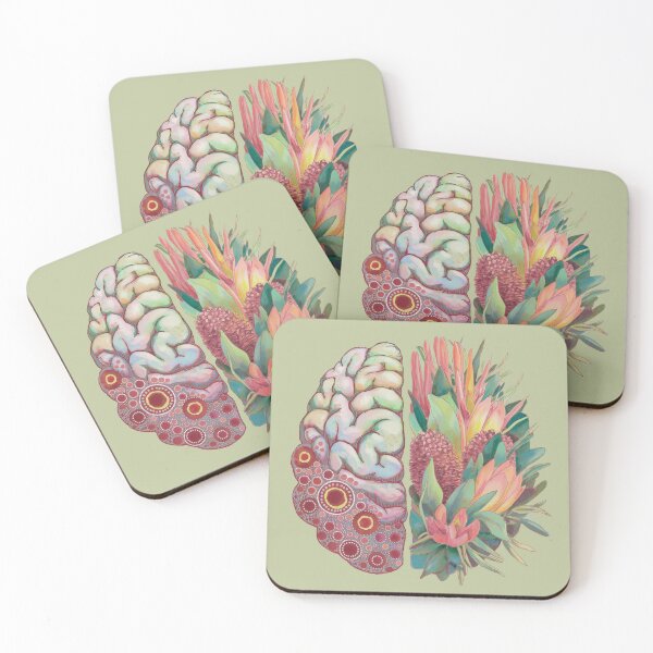 Item preview, Floral Brain Australian Native Flowers Mental Health designed and sold by Wennebabs.