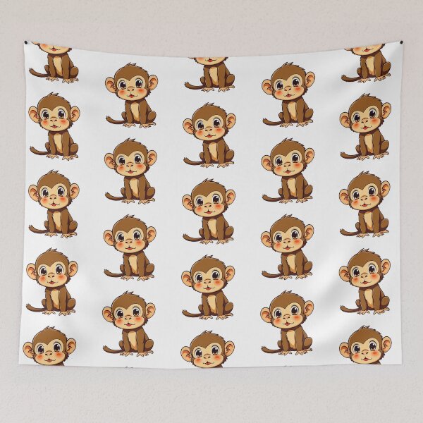 Item preview, Cute Anime Brown Monkey designed and sold by ThreeftlyPicks.