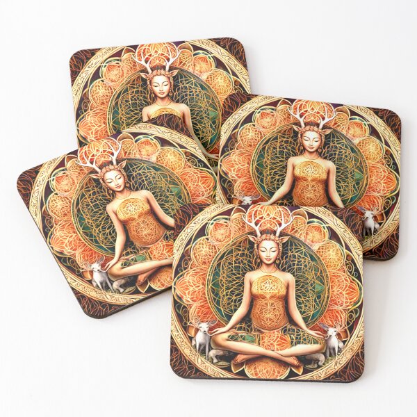 Item preview,  Goddess with autumn coloring and pets designed and sold by MarilynBaldey7.