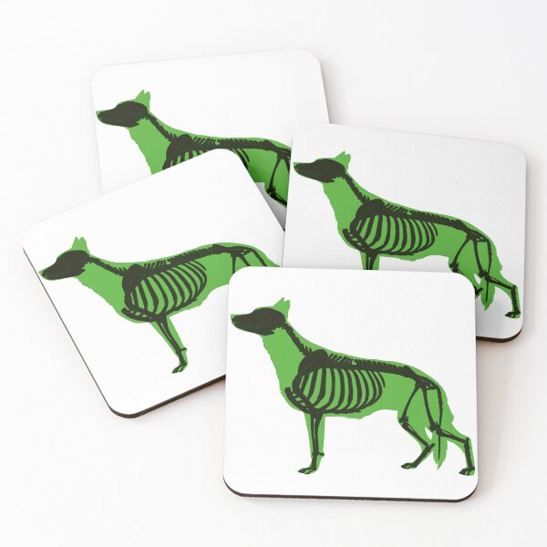 Item preview, Neon Green Halloween German Shepherd Skeleton designed and sold by harmopiavu.