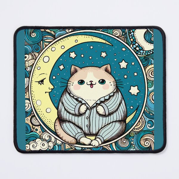 Item preview, Fat Cat in Pajamas Sitting on the Moon designed and sold by FrozenRoscoe.