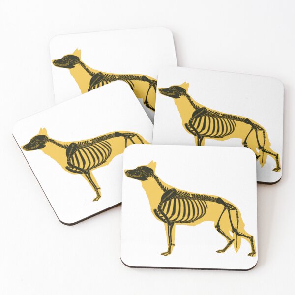 Item preview, Neon Yellow Halloween German Shepherd Skeleton designed and sold by harmopiavu.