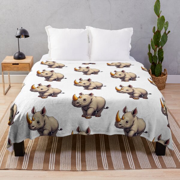 Item preview, Funny and Cute Anime White Rhino designed and sold by ThreeftlyPicks.