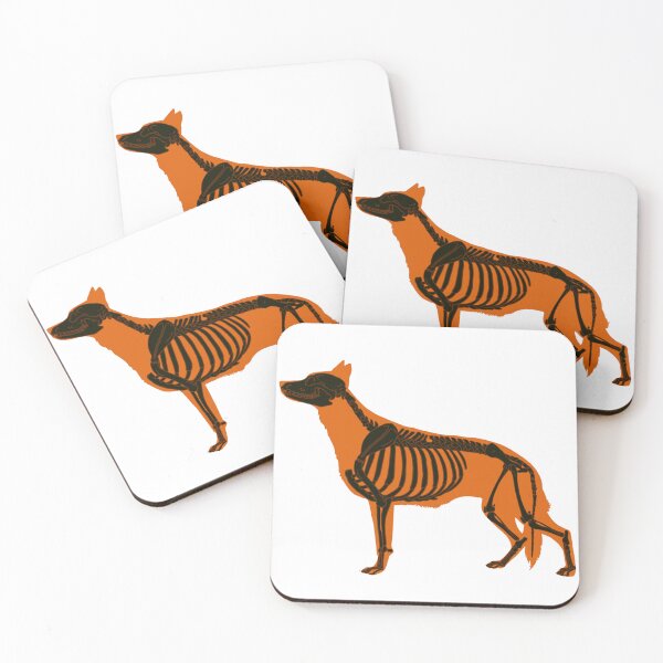 Item preview, Neon Orange Halloween German Shepherd Skeleton designed and sold by harmopiavu.
