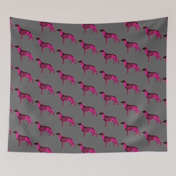 Item preview, Neon Pink 1 Halloween German Shepherd Skeleton designed and sold by harmopiavu.