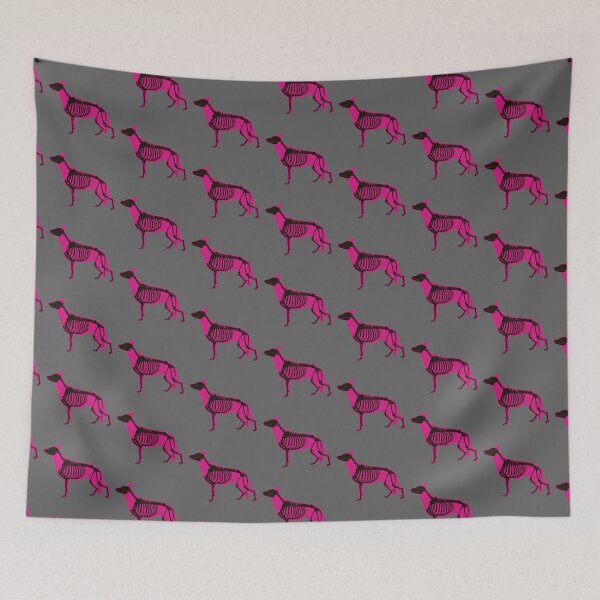 Item preview, Neon Pink 2 Halloween German Shepherd Skeleton designed and sold by harmopiavu.