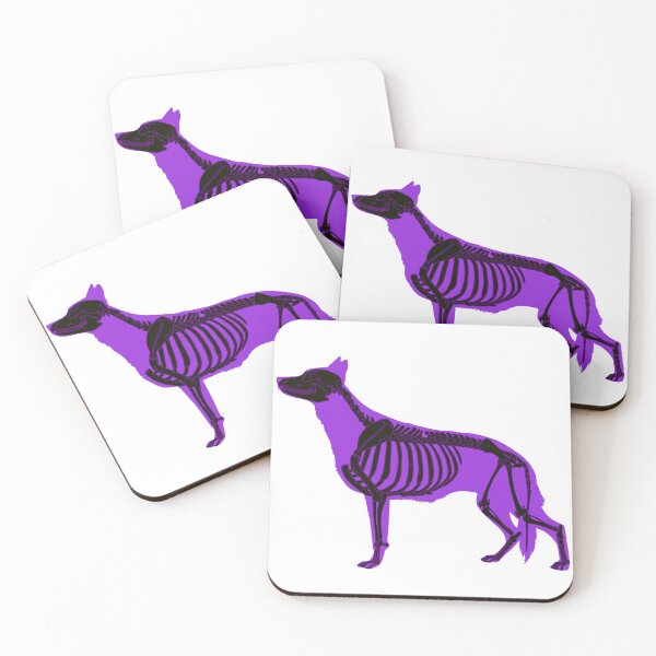 Item preview, Neon Purple Halloween German Shepherd Skeleton designed and sold by harmopiavu.