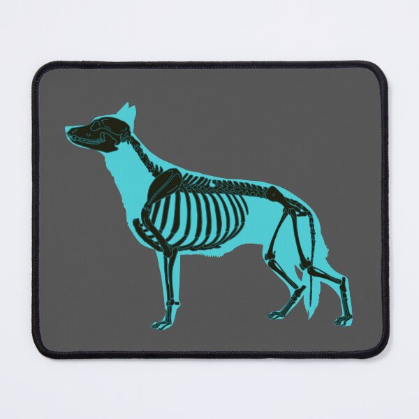 Item preview, Neon Light Blue Halloween German Shepherd Skeleton designed and sold by harmopiavu.